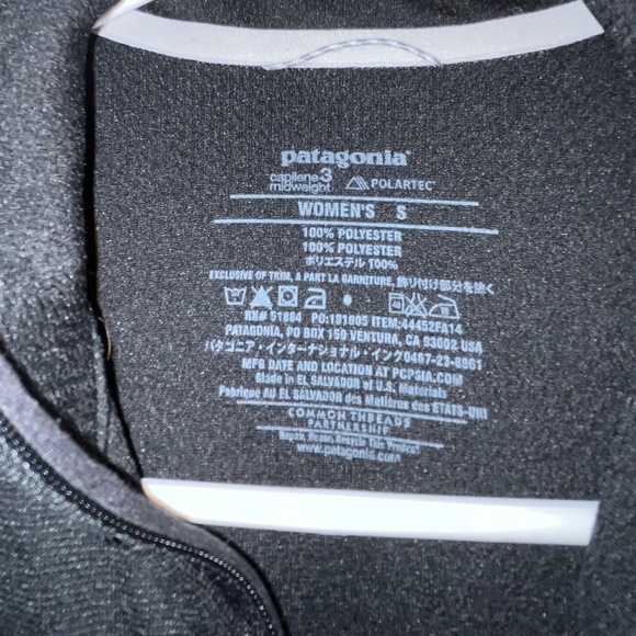 Patagonia Women’s Black Capilene 3 Midweight Polartec Outdoor Shirt Sz-S - Picture 5 of 6